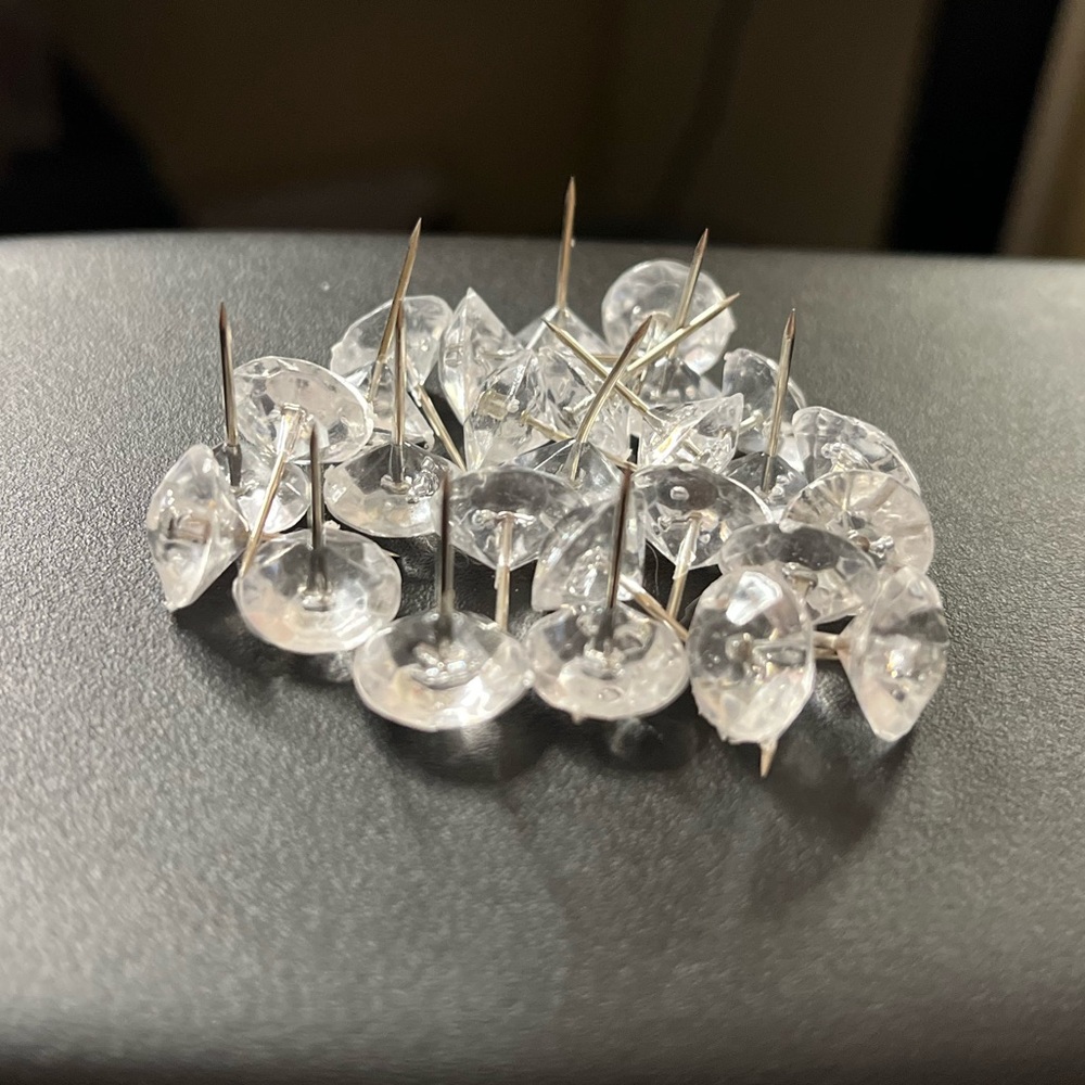Clear Acrylic Upholstery Tacks - Decorative Thumbtacks - Picture 3 of 3